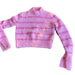 H&M Pink Striped Turtleneck Sweater